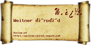 Weitner Árpád névjegykártya