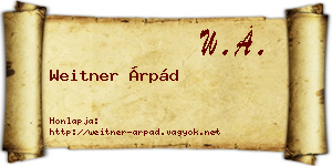 Weitner Árpád névjegykártya