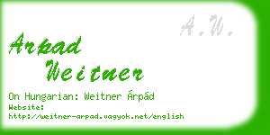 arpad weitner business card